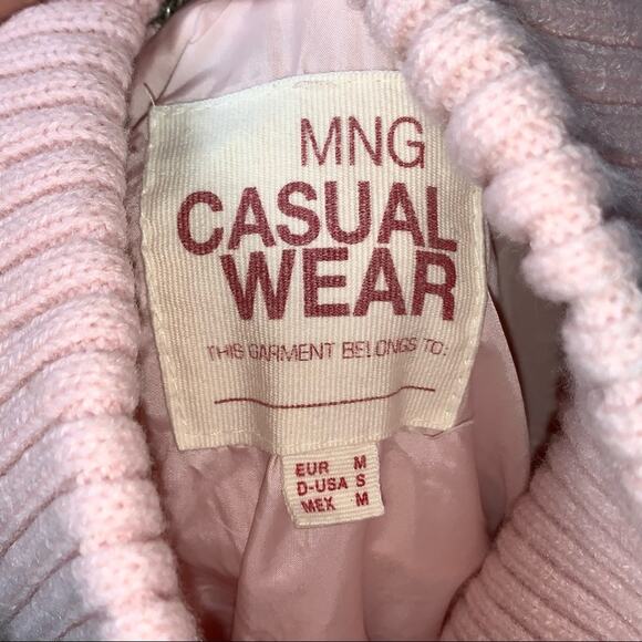 MNG by Mango pink zippered outerwear banded bottom vest size small S B112 - Picture 3 of 4